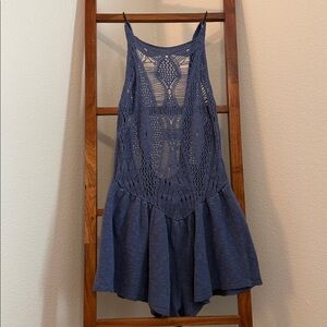 Free People Beach Irina Low-Back Crochet Romper NWT size Large